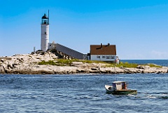 Lobsterboat Fishing By (White Island) Isles of Shoals Light